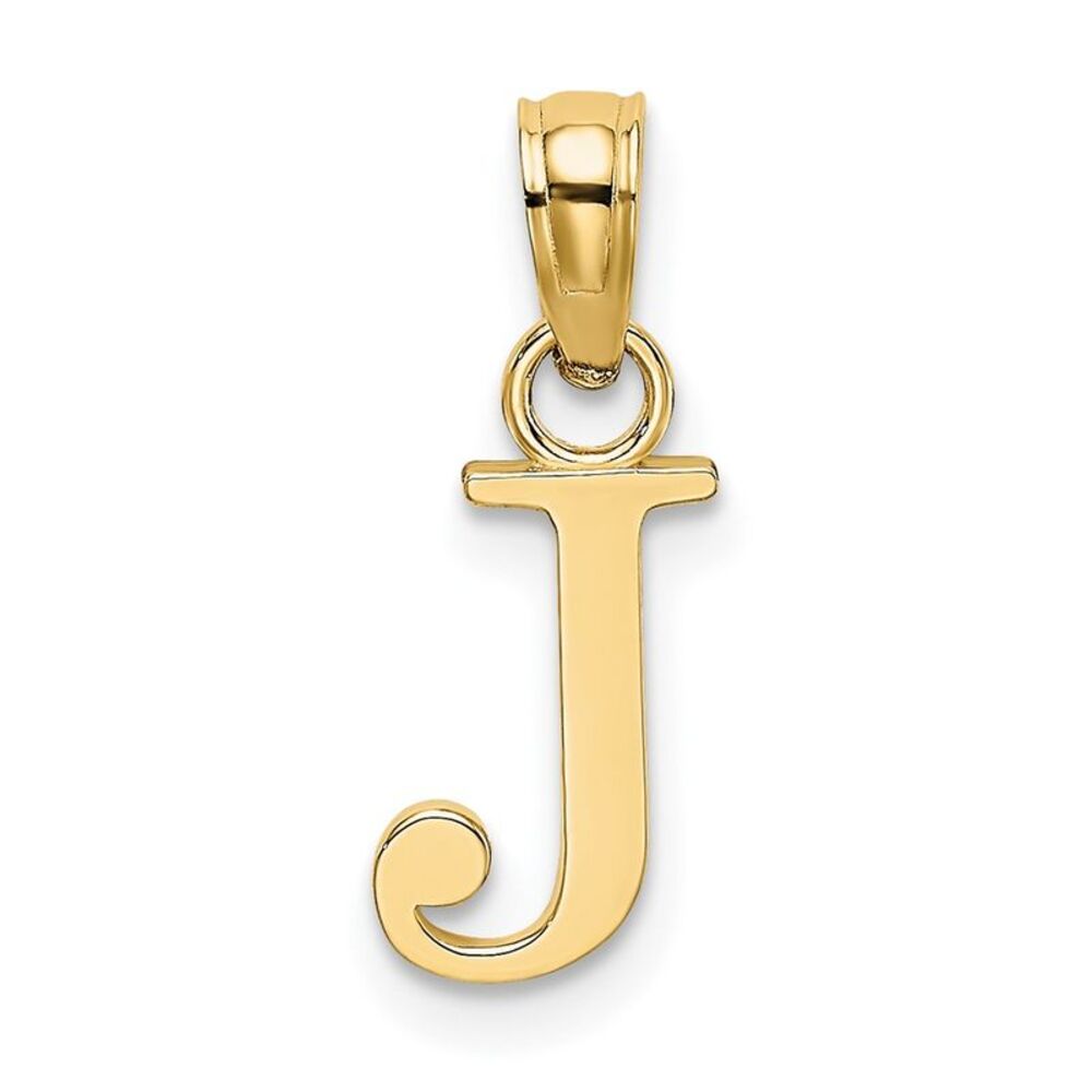 10k Yellow Gold Polished J Block Initial Charm - image 1